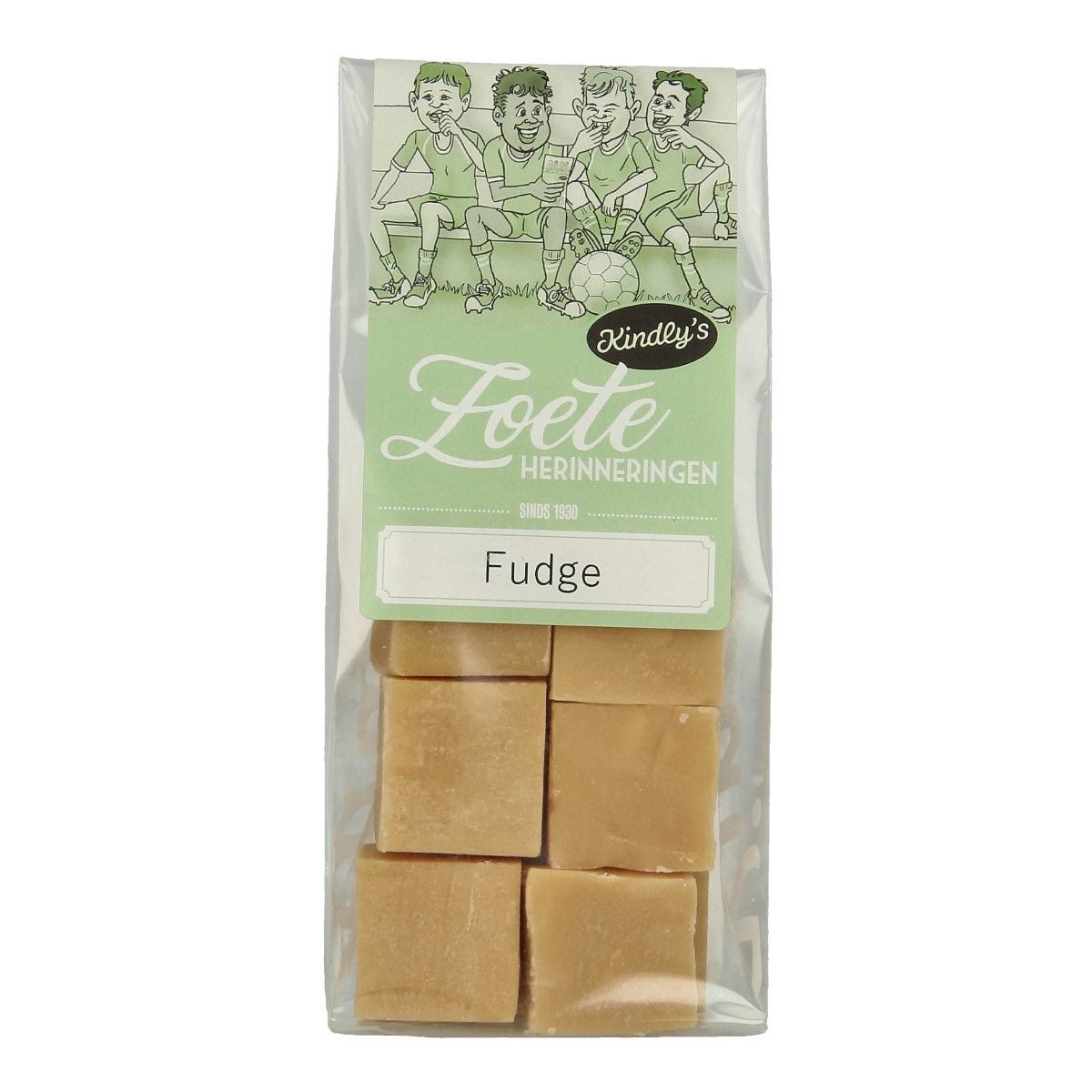 Colorful Kindly's fudge candy in a 150g package, showcasing soft, smooth textures and vibrant packaging from Kindly's.