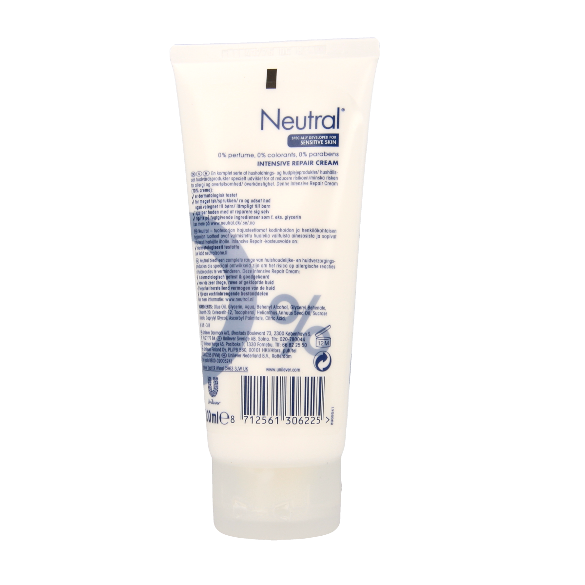 Neutral Intensive Repair Cream for body, 100ml, with 0% fragrance, moisturizing and soothing body care from Neutral.