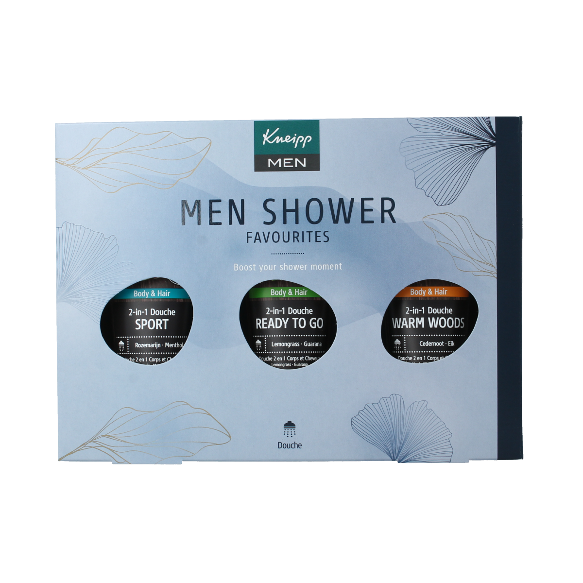 Kneipp Men gift set with shower gel and body wash for men, featuring a modern packaging design.