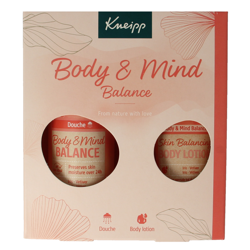 Kneipp Geschenkset for body and mind balance featuring natural body care products in a gift box.