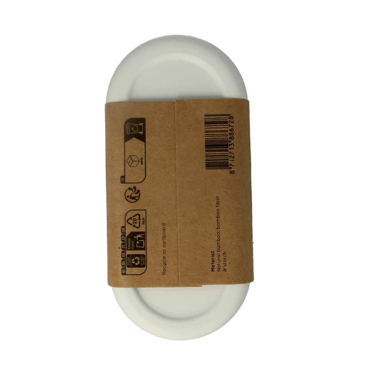 Skoon solid soap bar holder in white, designed for bathroom and toilet use, with a sleek and functional appearance.