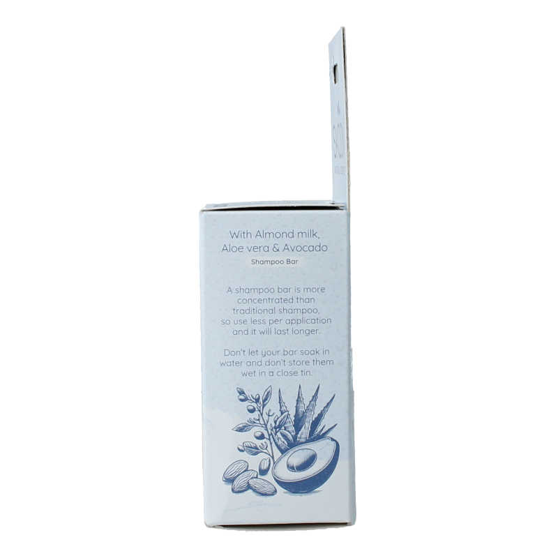 Skoon solid shampoo for soft and sensitive hair, 90 grams, natural hair care product in a rectangular bar