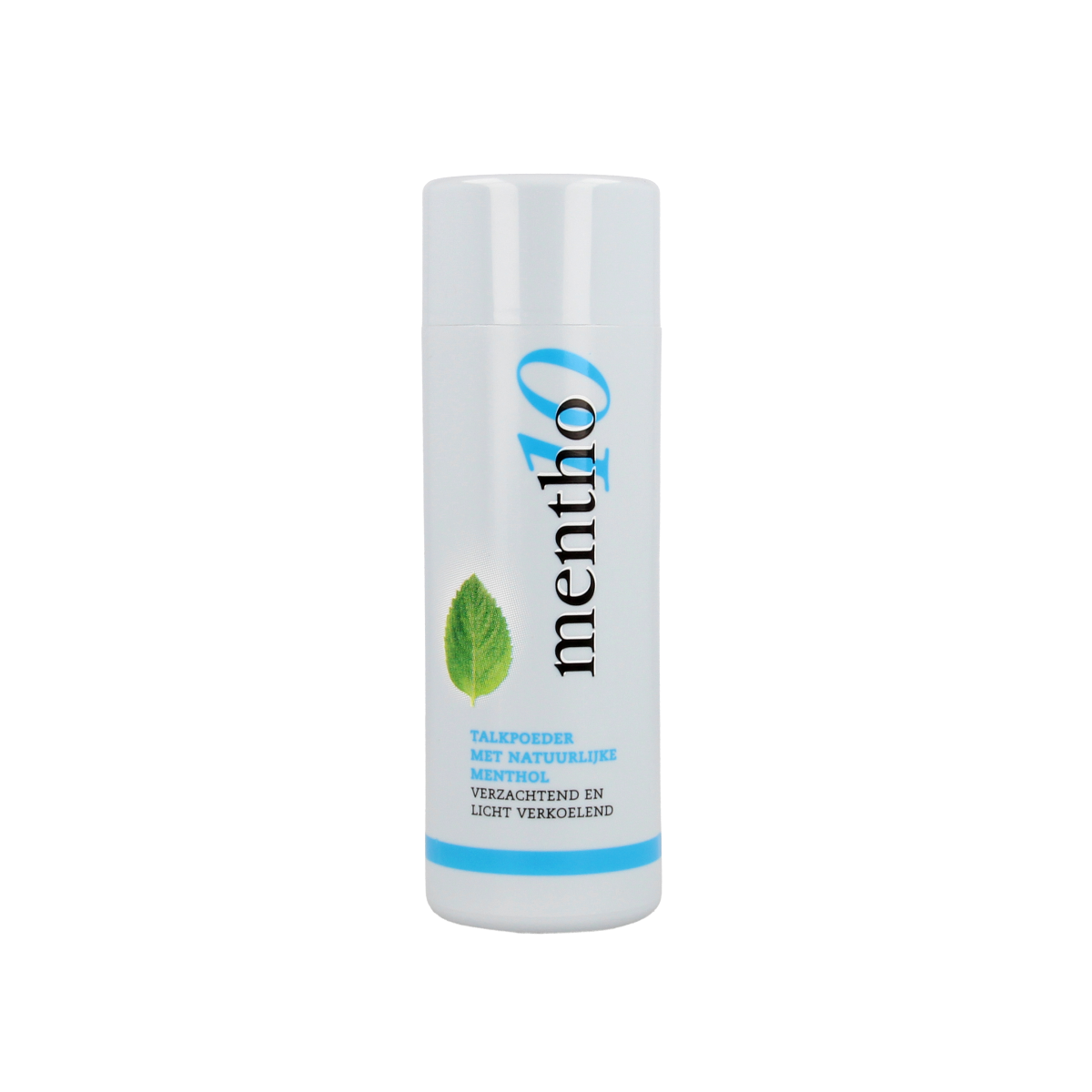 Mentho 10 menthol powder in a 75g container, used for body care, with menthol cooling sensation and natural ingredients.