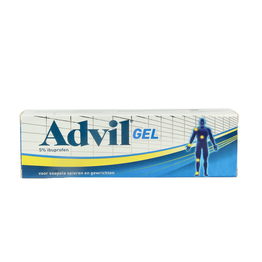 Advil Gel bottle for muscle and joint relief, 60 grams, with the Advil brand label visible in the image.