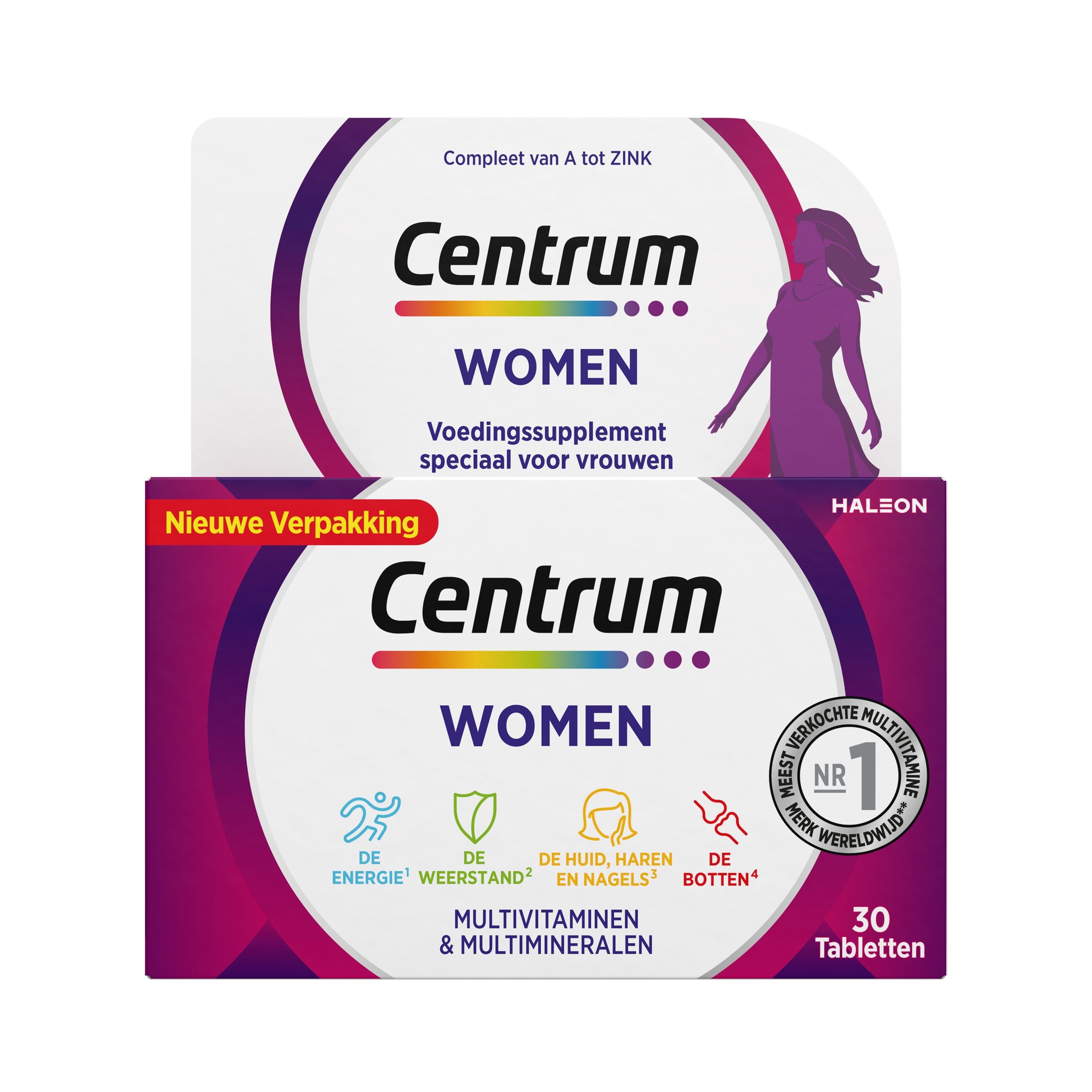 Centrum Women Advanced multivitamin tablets, dietary supplement with essential vitamins for women’s health.