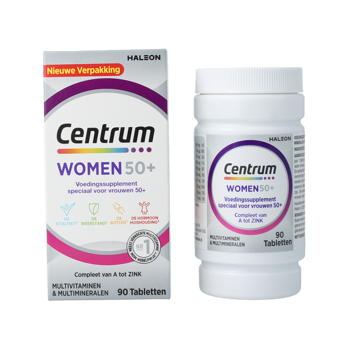 Centrum Women 50+ advanced multivitamin tablets, dietary supplement with essential vitamins for women over 50.