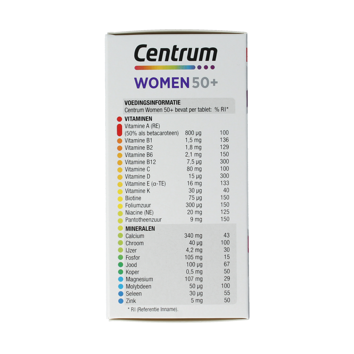 Centrum Women 50+ advanced multivitamin tablets, dietary supplement for women over 50, showing 90 tablets in the bottle.