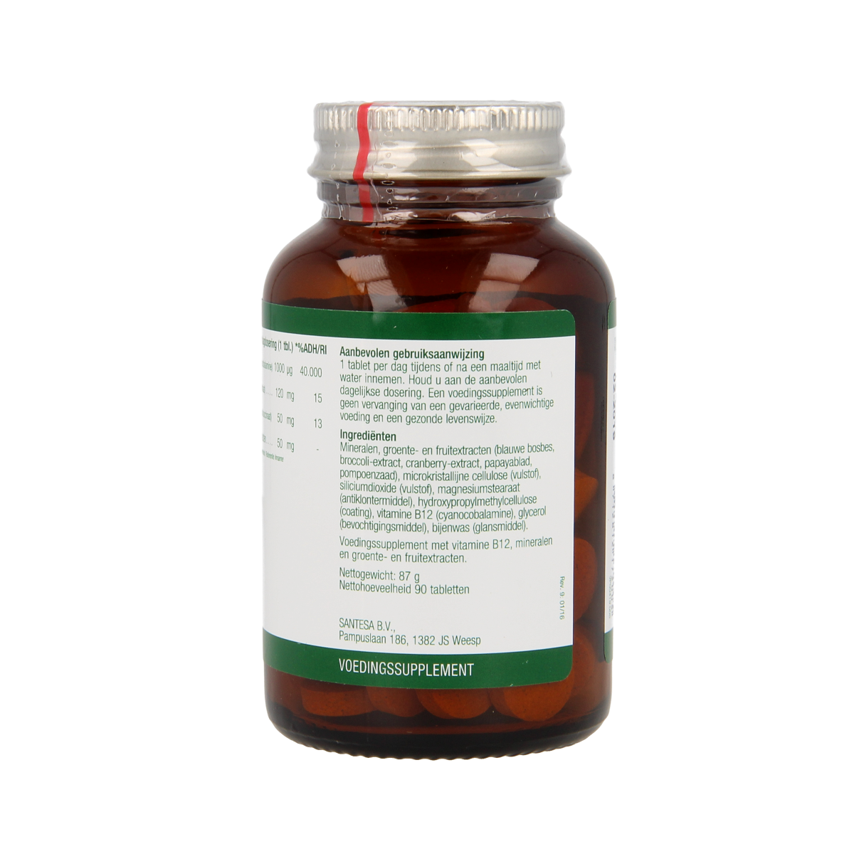 Essential Organics Vitamin B12 1000mcg tablets, dietary supplement with 90 tablets, for energy and vitality.