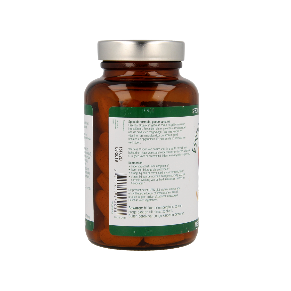 Essential Organics Vitamin C 1000mg tablets, natural vitamin supplement with 90 tablets, for immune support and overall health.