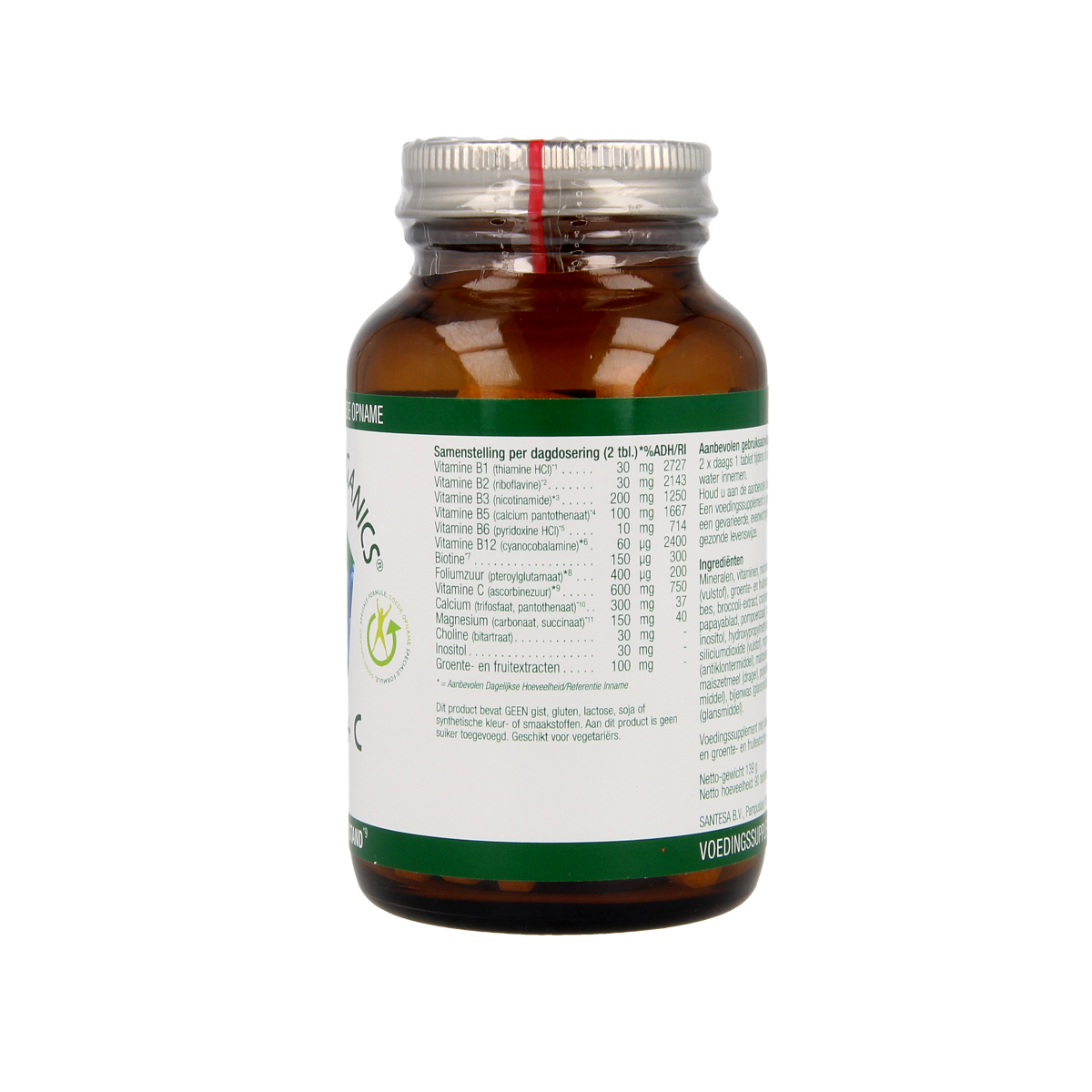 Essential Organics Bplex & C multivitamin tablets, dietary supplement with B vitamins and vitamin C, 90 count bottle.