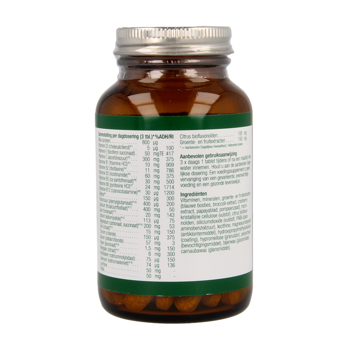 Essential Organics Fem Plex multivitamin tablets in a bottle, designed for women's health with 90 tablets.