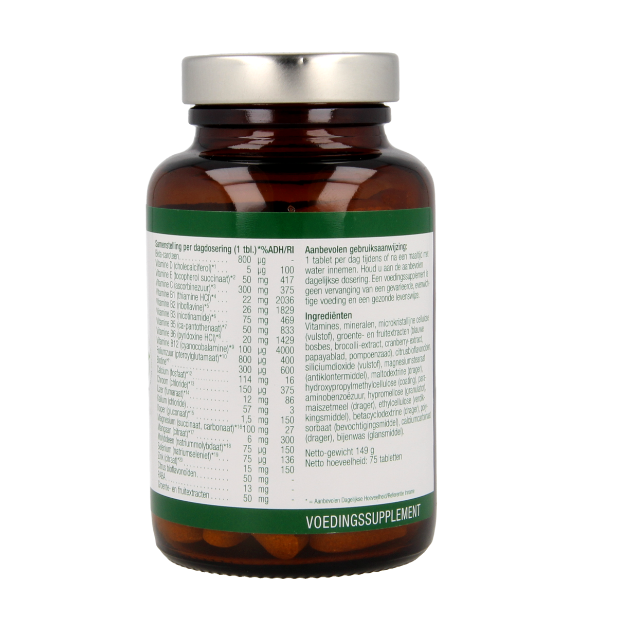Essential Organics Ultra Plex multivitamin tablets, dietary supplement in blister pack, natural health support, vitamin and mineral blend.