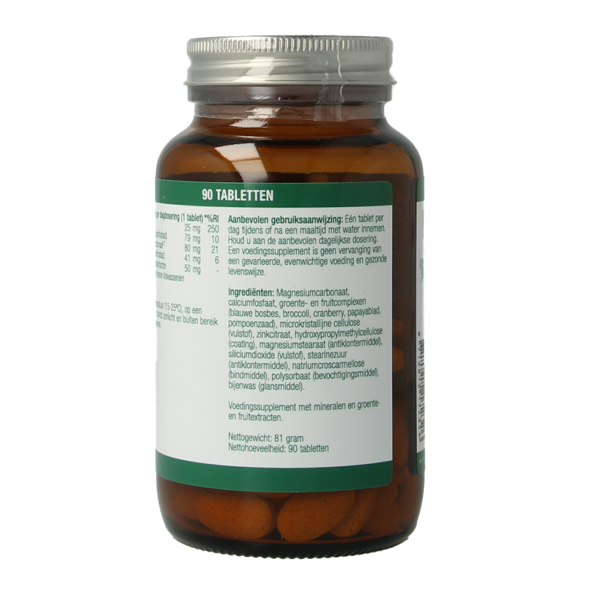 Essential Organics Zinc 25mg mineral tablets, 90-count, close-up of the supplement bottles with tablets visible inside