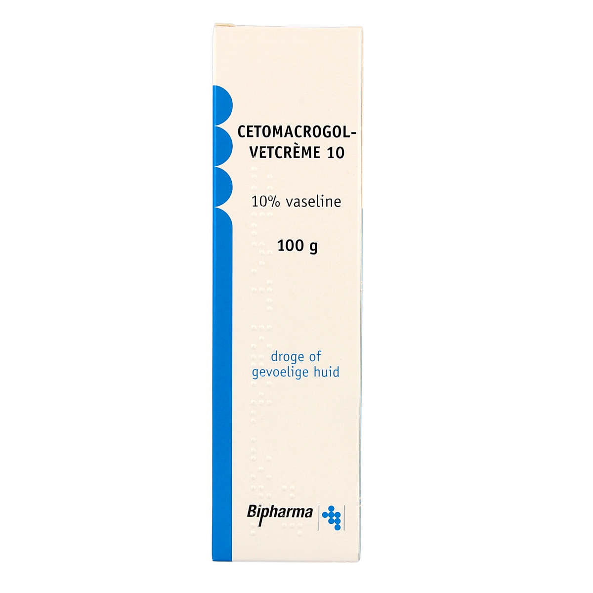 Bipharma Cetomacrogol vetcreme 10, 100g tube for skin care, moisturizing and soothing body cream.