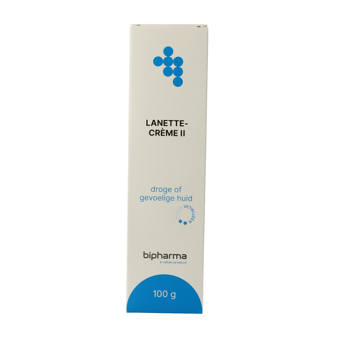 Bipharma Lanettecreme II FNA tube 100g, a body care product with white tube and label, shown against a plain background.