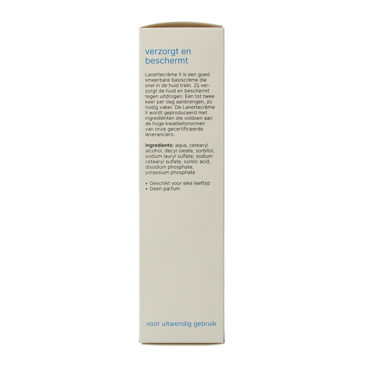 Bipharma Lanettecreme II FNA tube, 100g, body care product with white tube and blue cap showing on a white background.