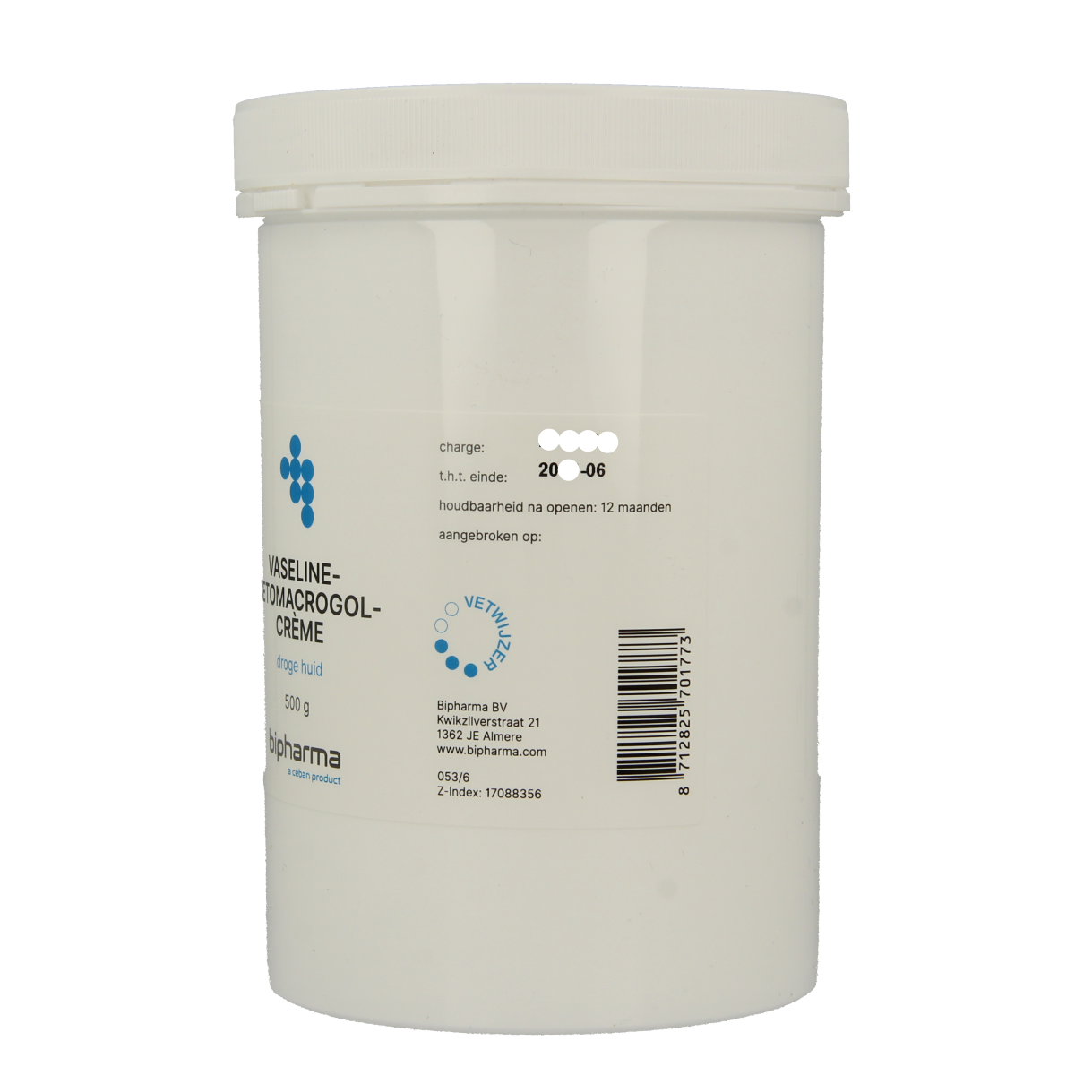 Bipharma Vaselinecetomacrogolcreme 500.00 Gram