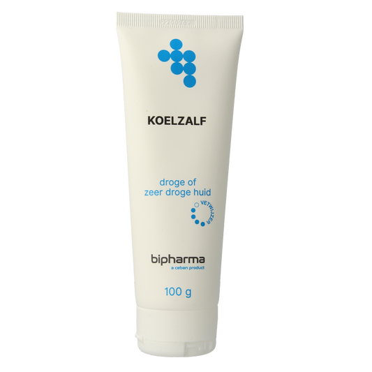 Bipharma Koelzalf loose tube 100g, body care product with a white tube and blue cap, used for soothing skin.