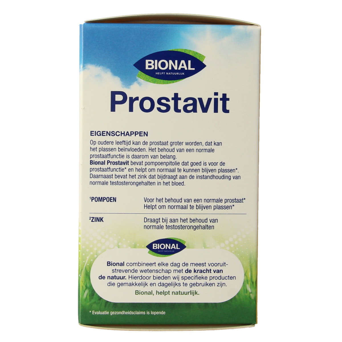 Bional Prostavit herbal capsules in a bottle, dietary supplement for prostate health, natural herbal remedy from Bional.