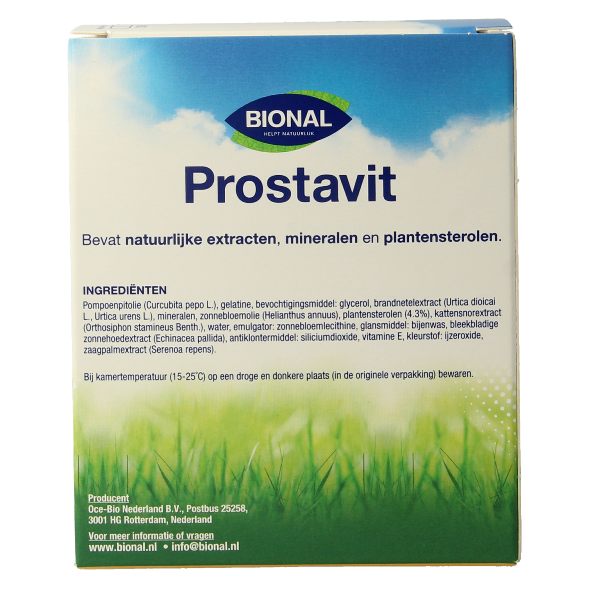 Bional Prostavit herbal capsules in a bottle, supplement for prostate health, natural kruidenpreparaten by Bional.