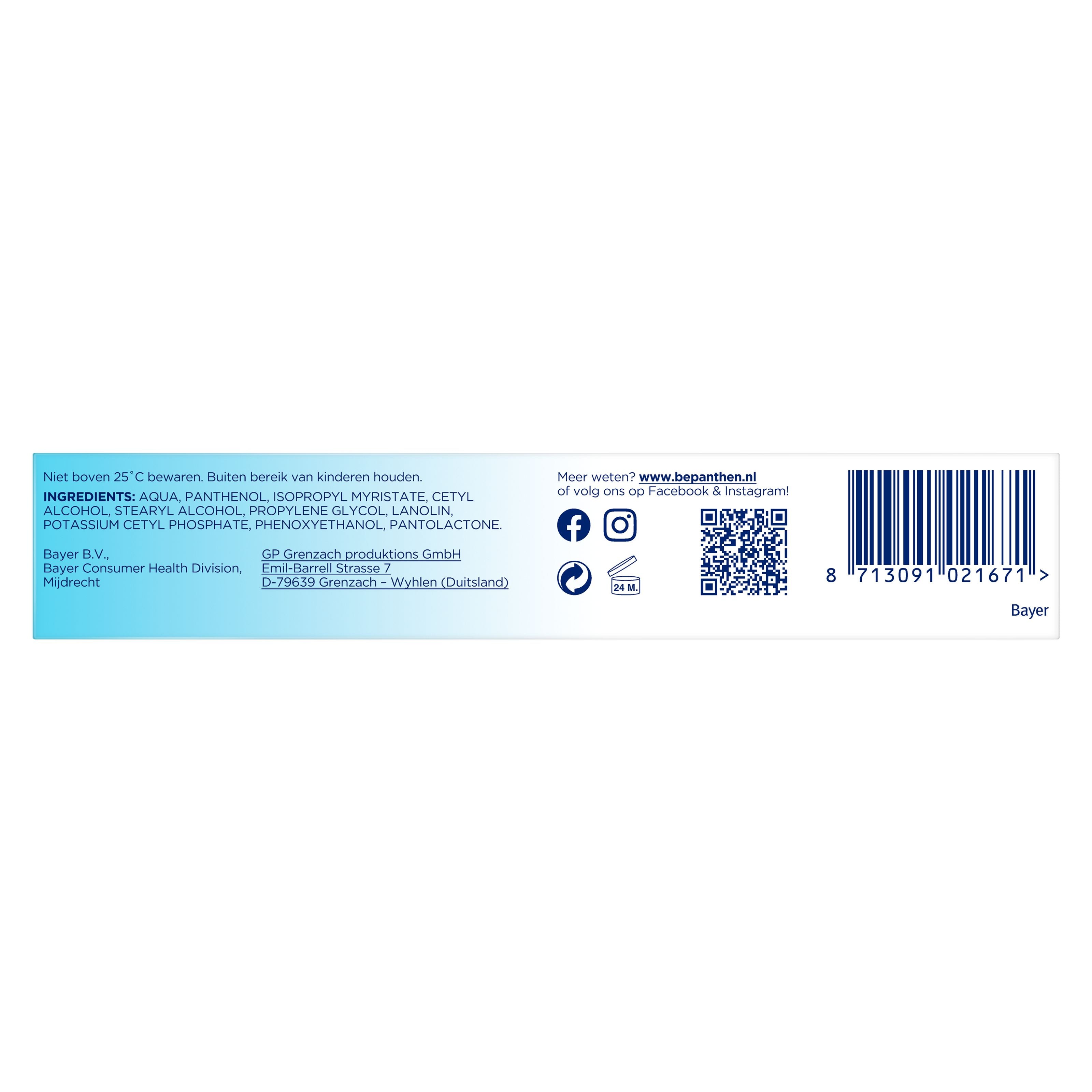 Bepanthen Creme verzorgend 30g tube, body care product for skin hydration and soothing, with Bepanthen branding on the packaging