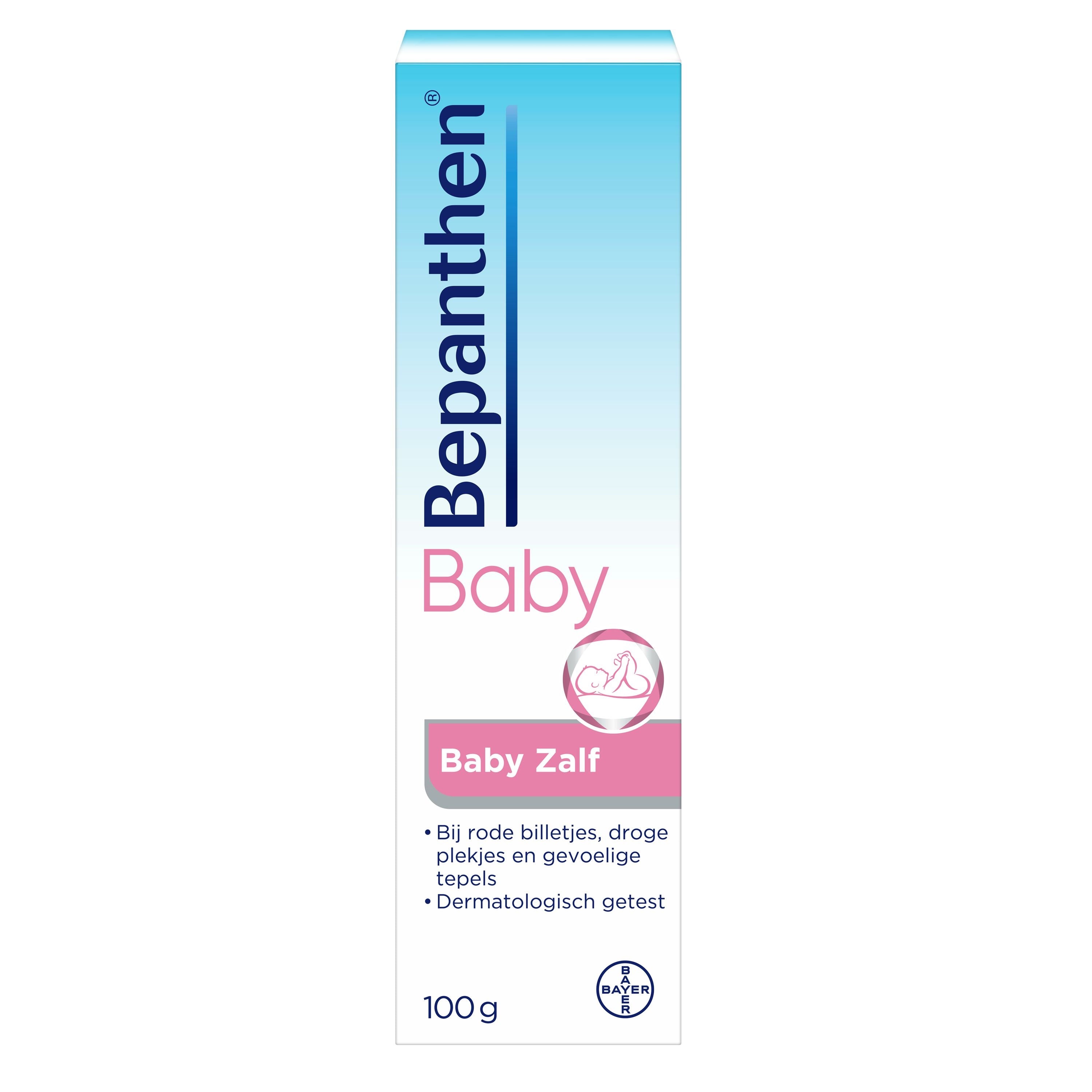Bepanthen baby ointment in 100g jar, gentle skin care for babies and toddlers, with protective and moisturizing formula.