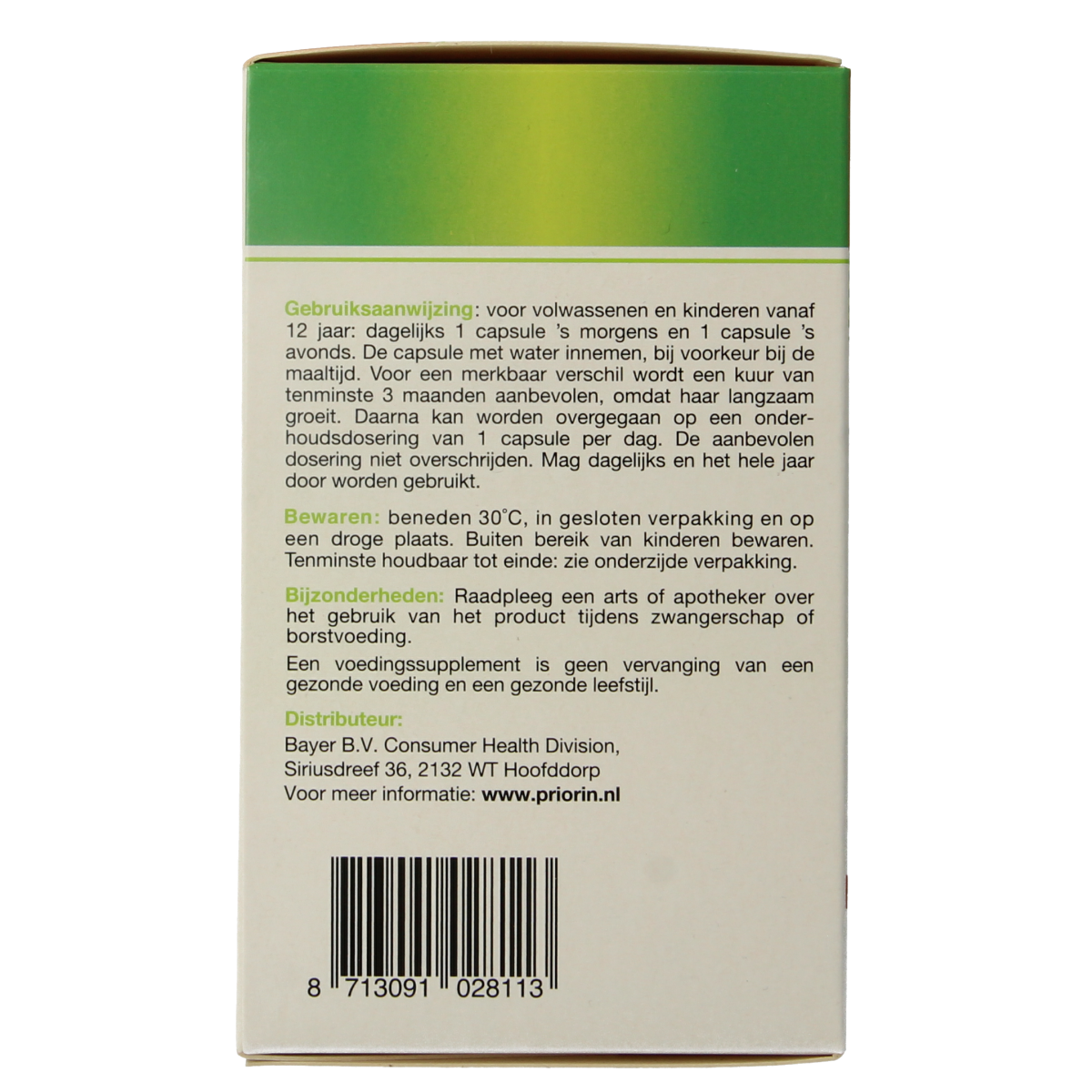 Priorin Kruidenpreparaten Gezond Haar capsules bottle with label, 120 capsules for hair health and nourishing herbal supplement