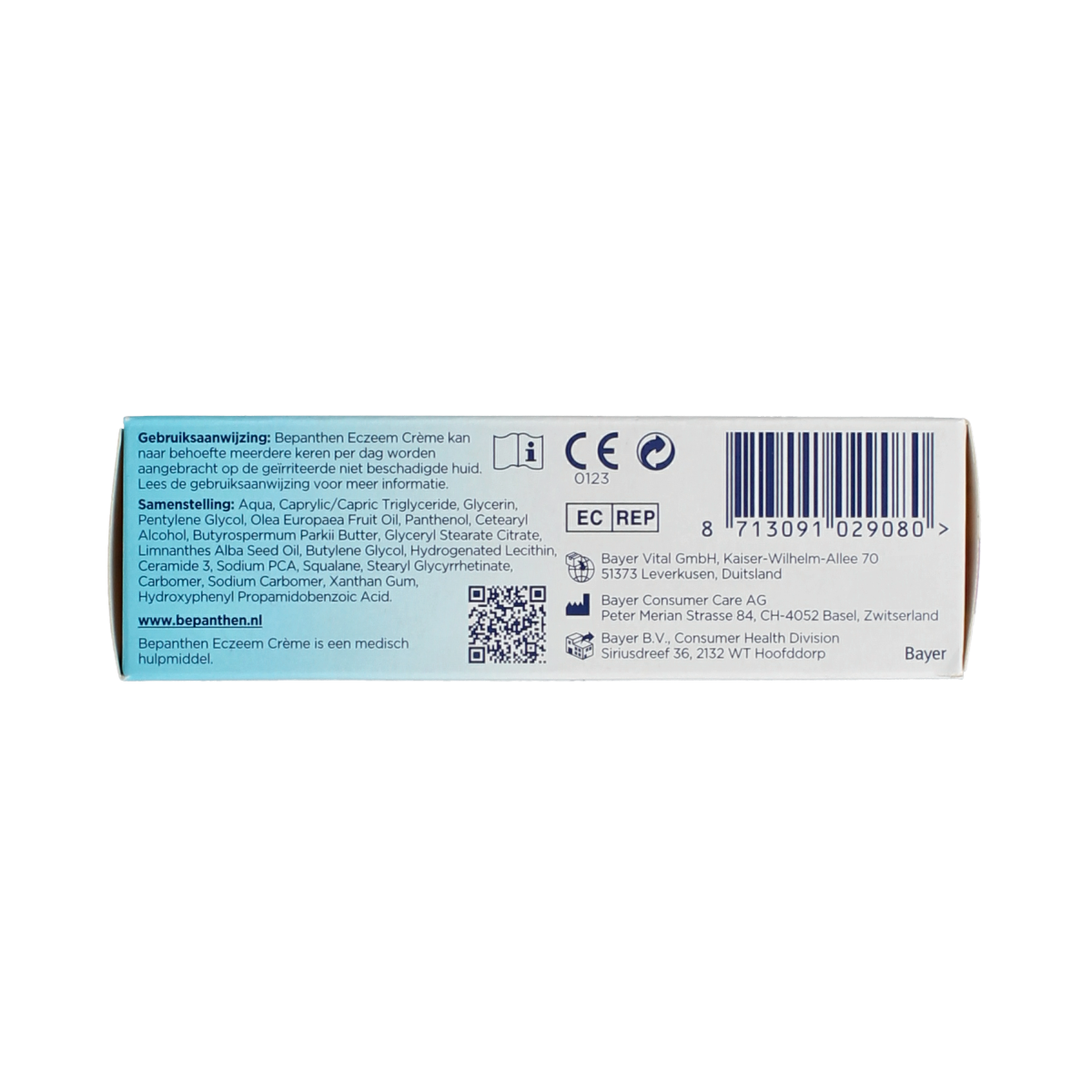 Bepanthen Eczeem creme 20g tube for body skincare, showing the Bepanthen brand packaging and product label