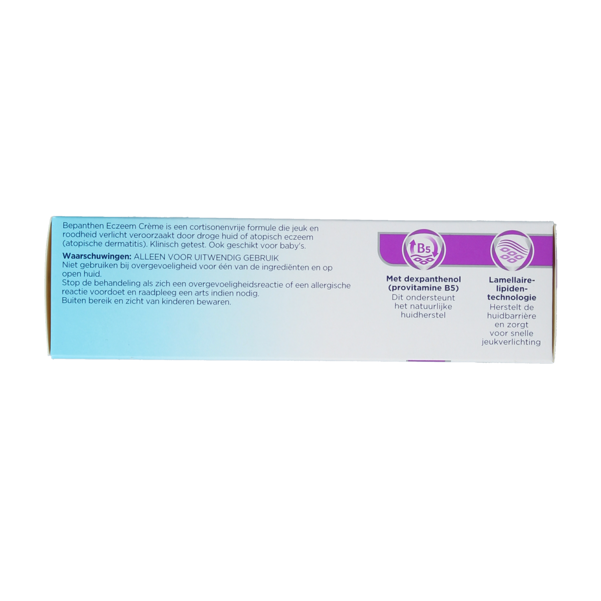 Bepanthen Eczeem creme 50g tube, soothing body care product for eczema relief, in a white container with blue accents.