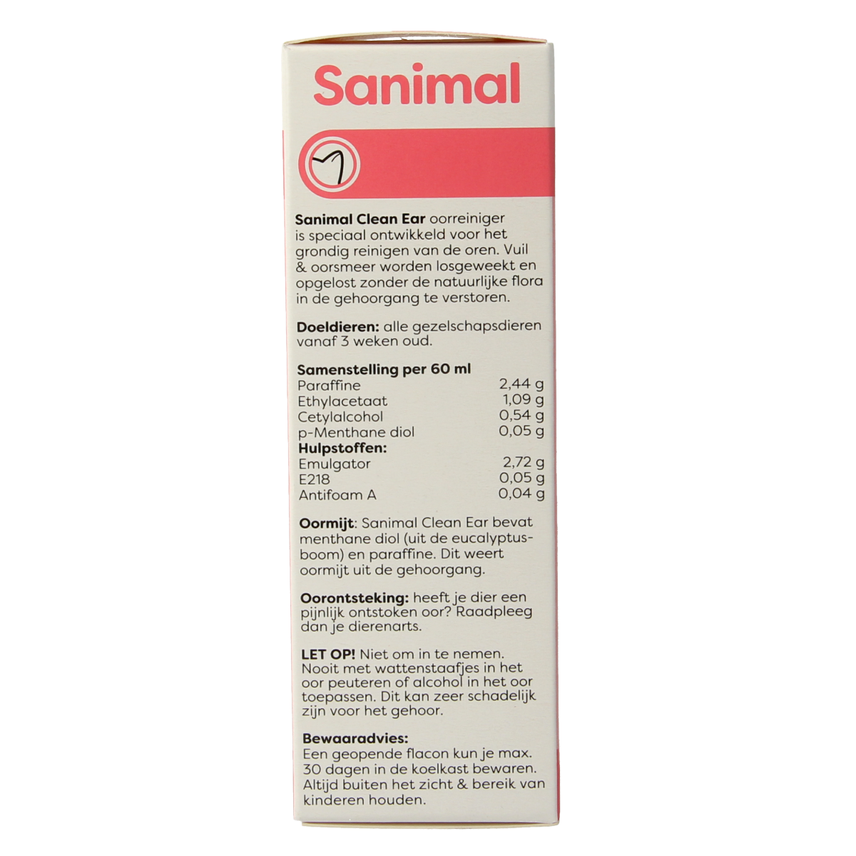 Sire Clean ear solution in 60ml bottle, pet ear care product for dogs and cats, with a clear liquid inside.