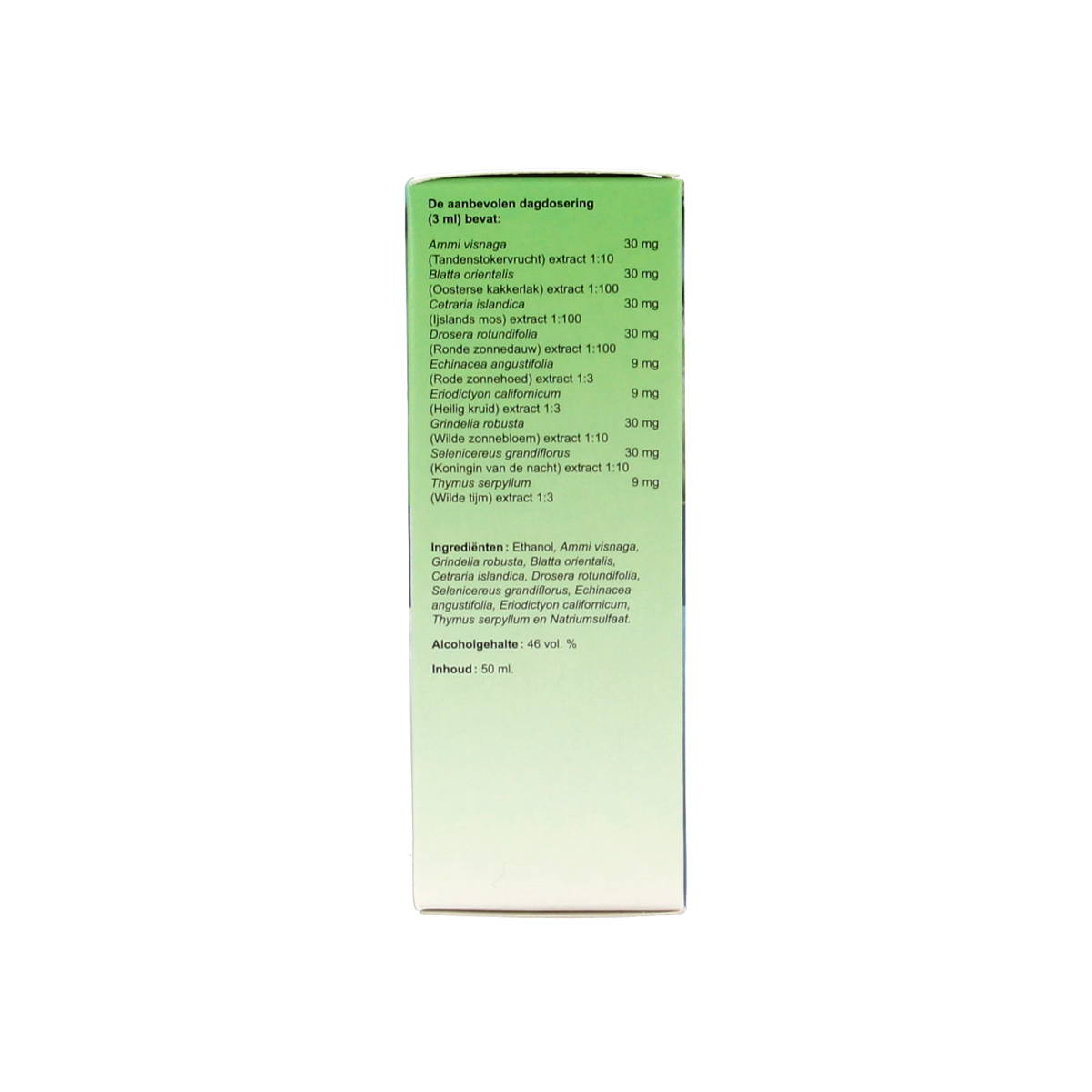 Pflüger A Bomin herbal preparation bottle with 50ml capacity, featuring a clear label and black cap.