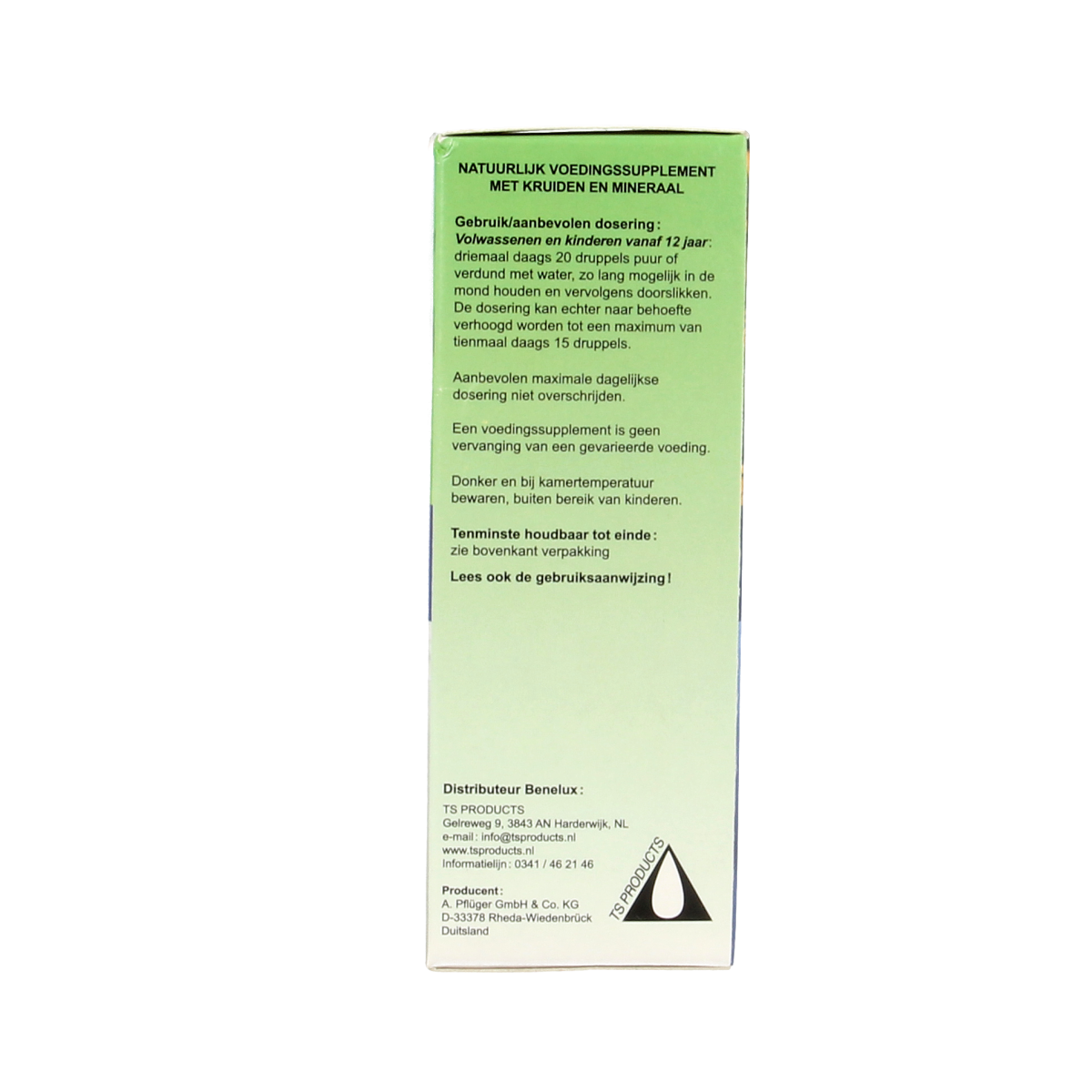 Pflüger Anginovin herbal remedy bottle with 50ml capacity, featuring a label with green and white packaging.