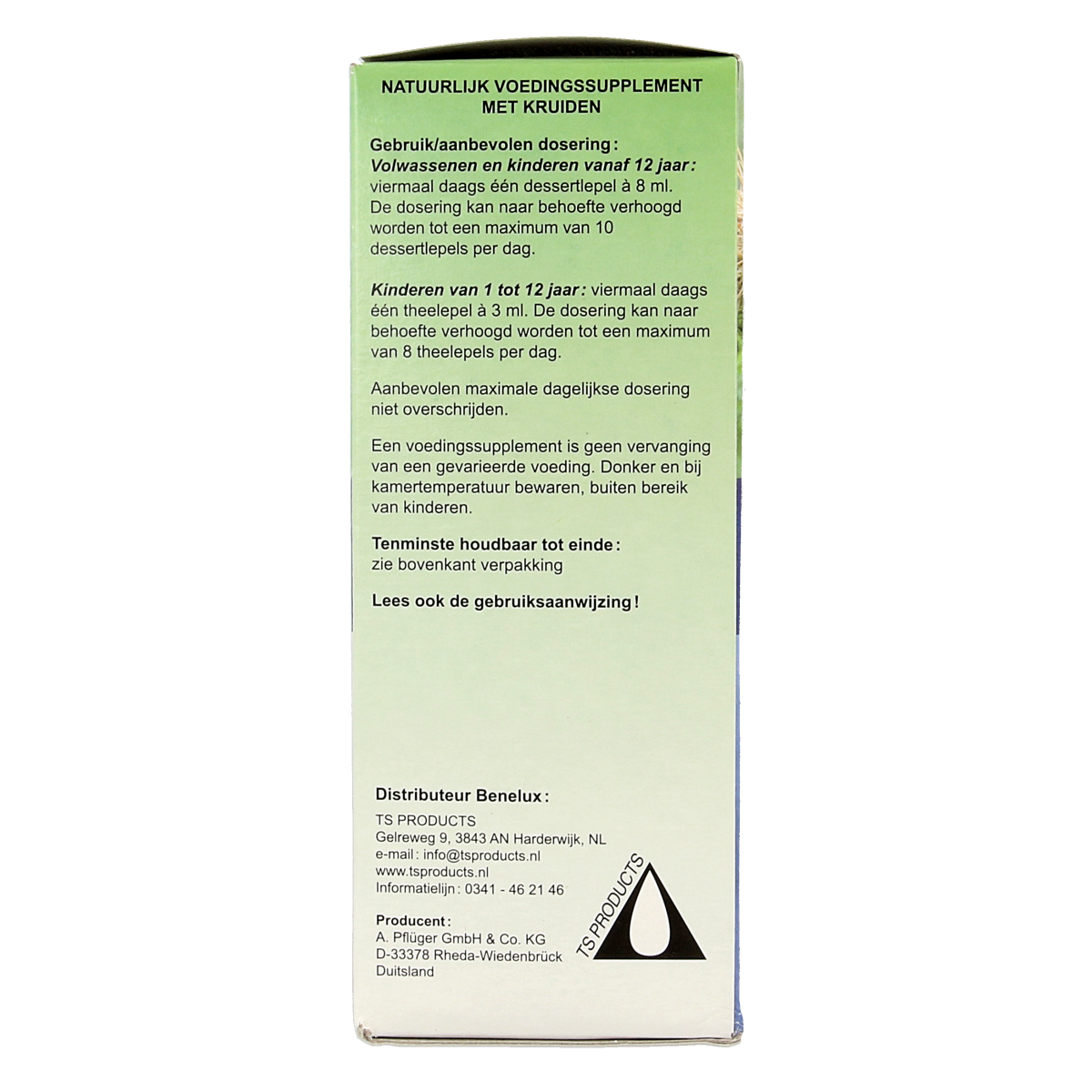 Pflüger Castanea honingcomplex herbal preparation in a 200ml bottle, featuring natural ingredients and herbal extract labels.