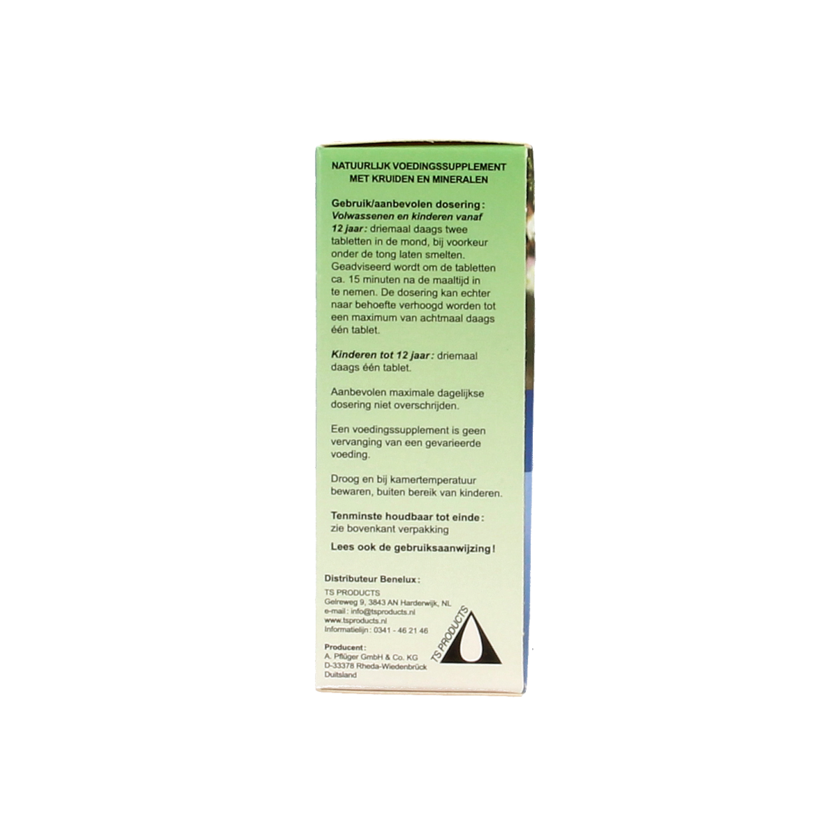 Pflüger Nasal 100.00 herbal tablets, natural herbal remedy from Pflüger, shown in a close-up image of the product packaging.