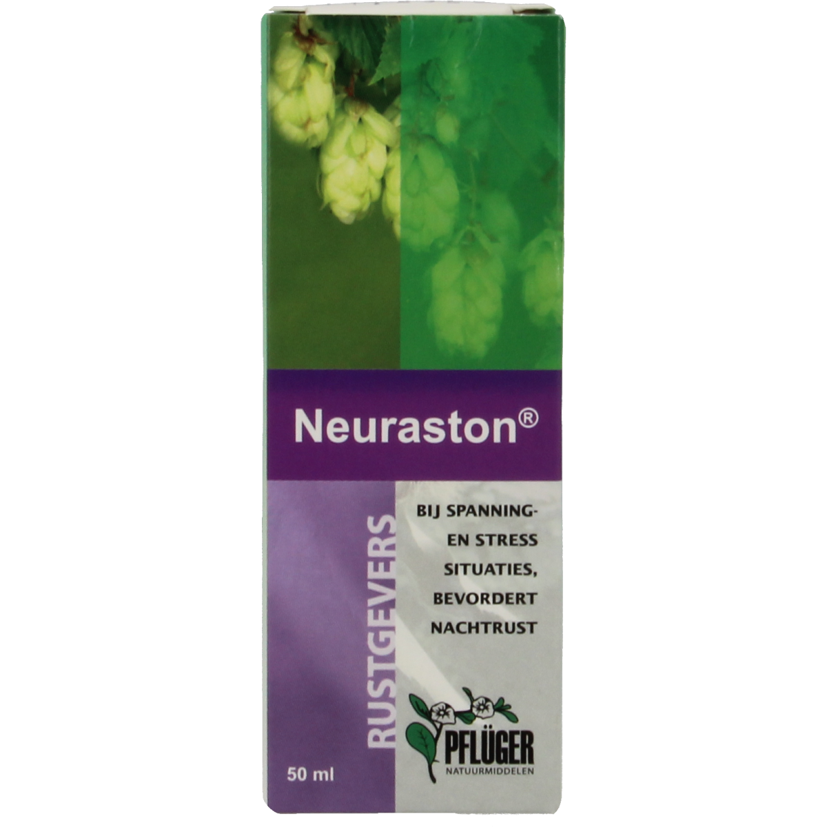 Pflüger Neuraston herbal supplement in a 50ml bottle, featuring natural herbal ingredients for supporting nerve health.