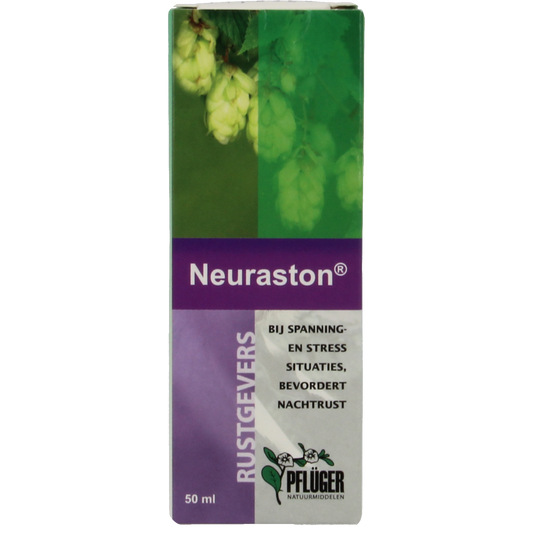Pflüger Neuraston herbal supplement in a 50ml bottle, featuring natural herbal ingredients for supporting nerve health.