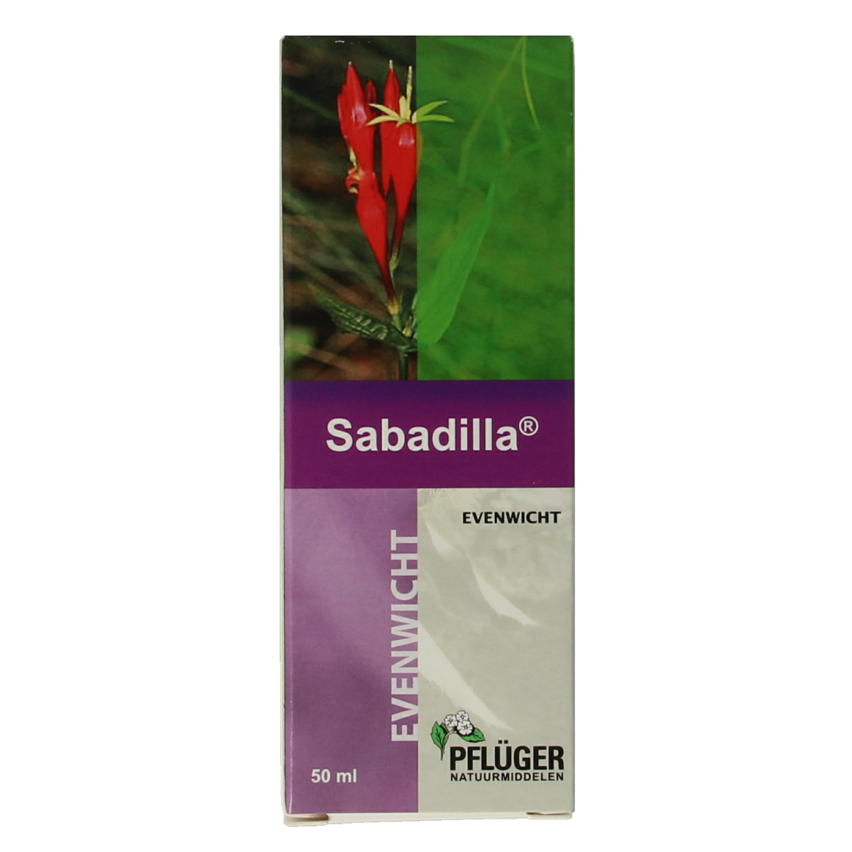 Pflüger Sabadilla herbal preparation in a 50ml bottle, used for natural remedies and herbal medicine.