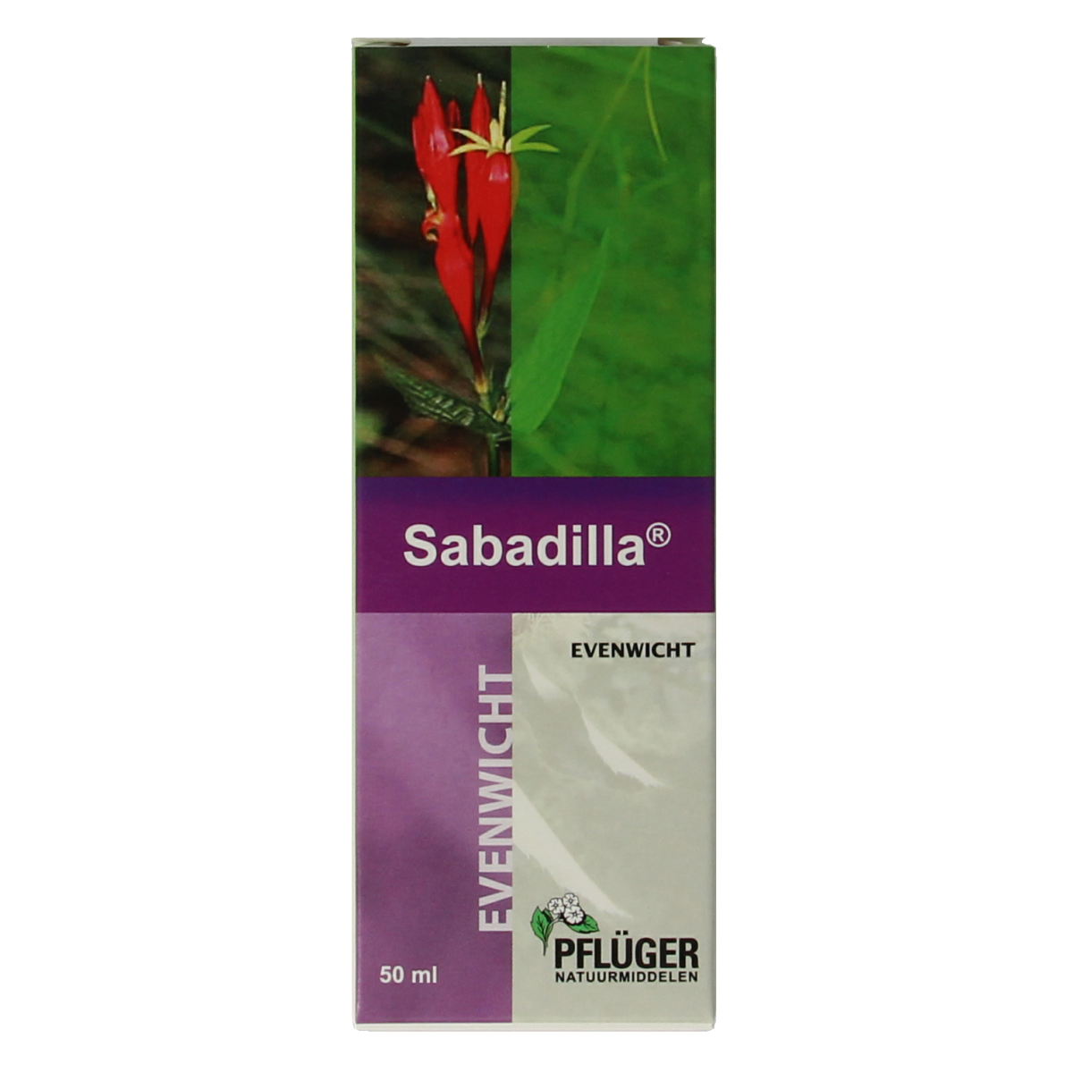 Pflüger Sabadilla herbal preparation in a 50ml bottle, used in natural remedies and herbal medicine.