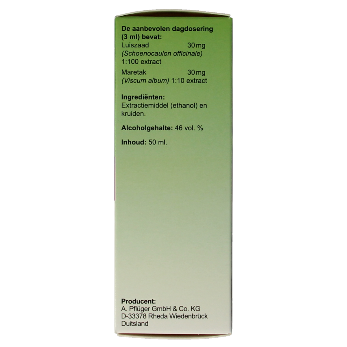 Pflüger Sabadilla herbal preparation in a 50ml bottle, used in herbal remedies and natural medicine.