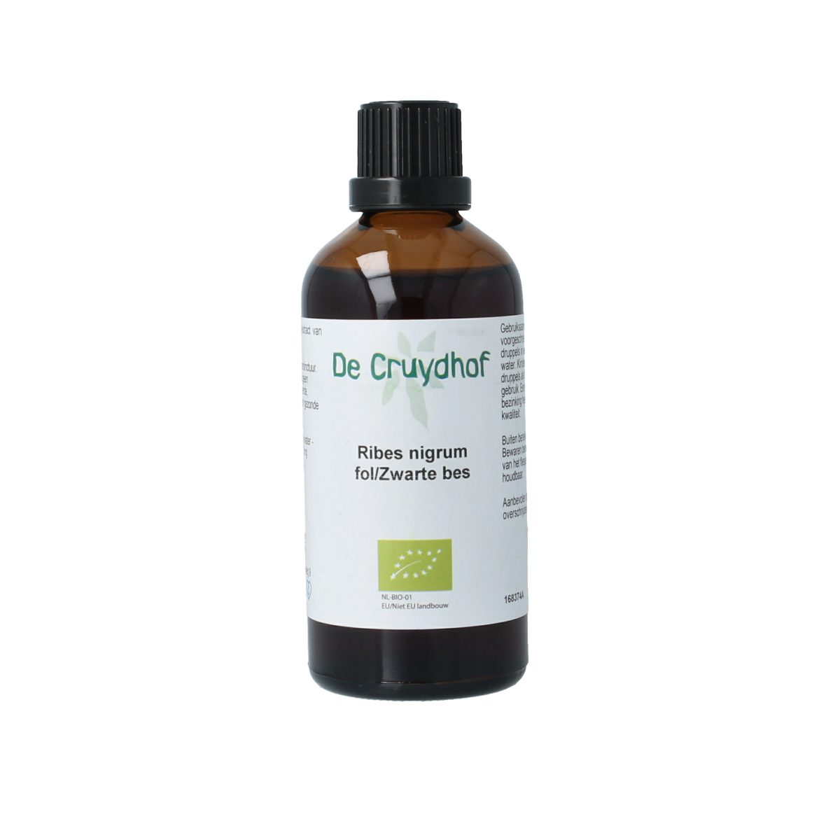 Cruyd Ribus Nigrum & Zwarte Bes herbal supplement in 100ml bottle, featuring black currant and black berry ingredients.