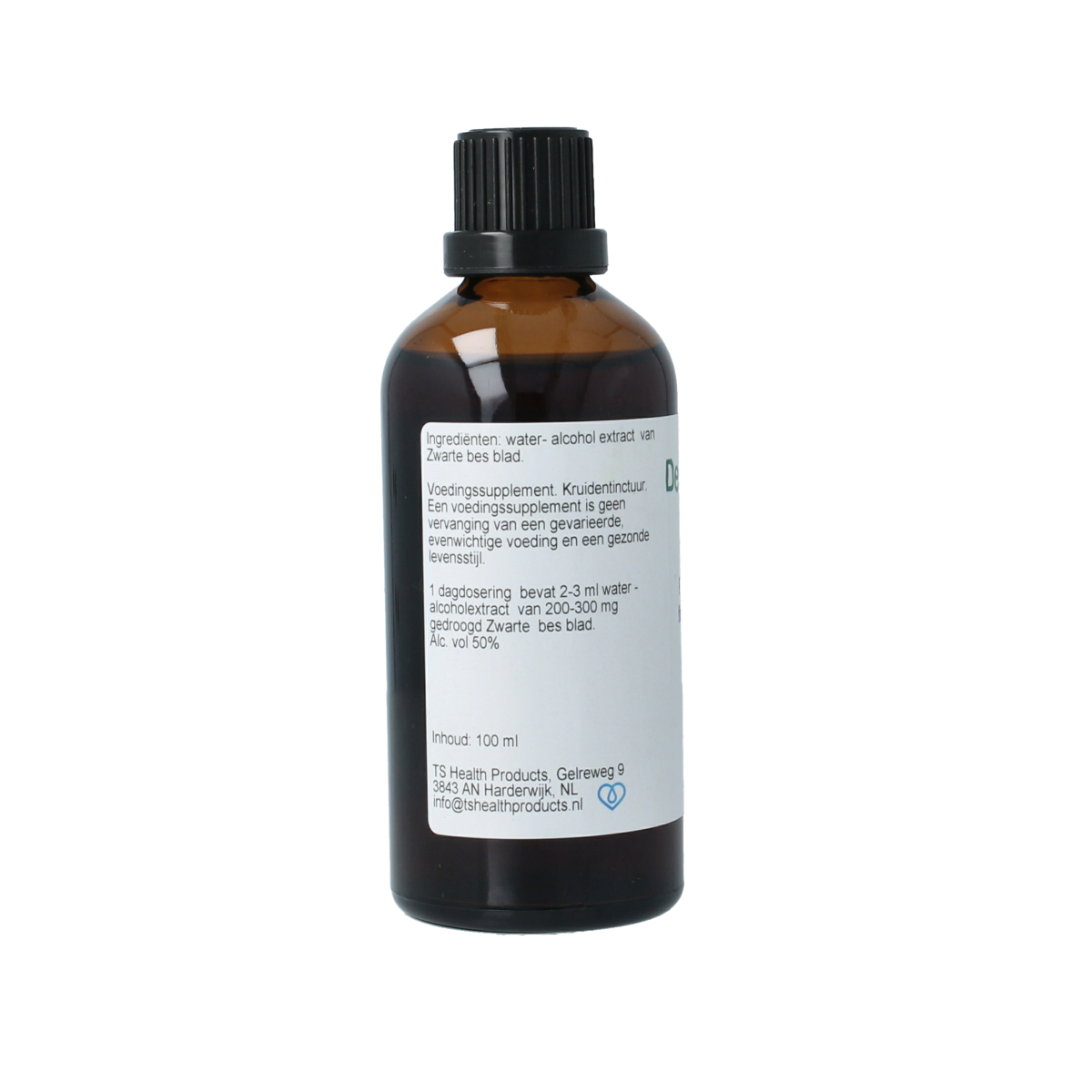 Cruyd Ribus nigrum en zwarte bes kruidenpreparaat in 100ml fles, natuurlijke supplement met zwarte bessen en kruiden.