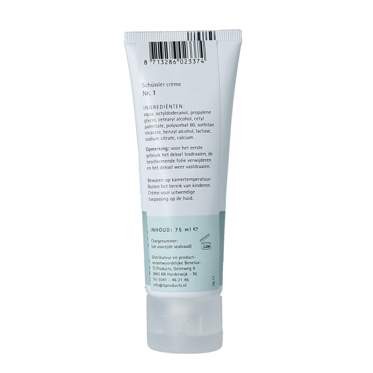 Pflüger Schussler Creme Nr. 1 body care product in a 75ml tube, for skin nourishment and wellness.