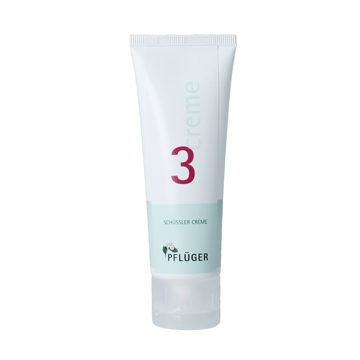 Pflüger Schussler Creme Nr. 3 body care cream in a 75ml tube, with the product packaging visible.