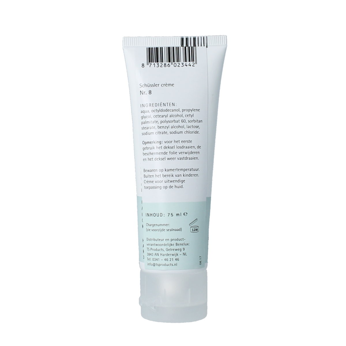 Pflüger Schüssler Creme Nr. 8 in 75ml, a body care product with a white cream in a jar, branded Pflüger.