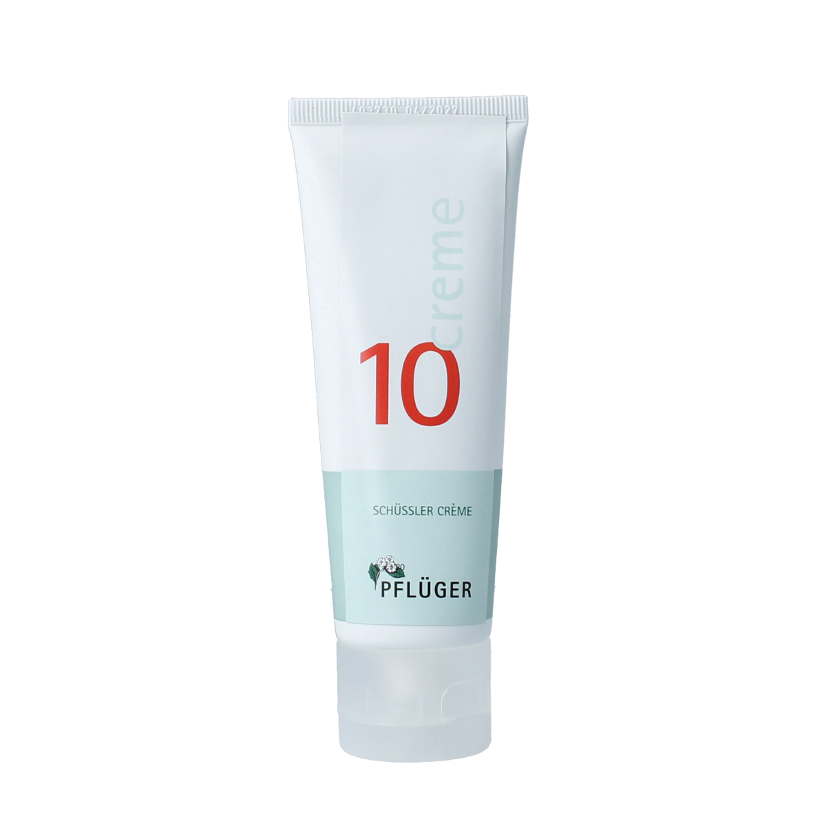 Pflüger Schussler creme Nr. 10 body care product in 75ml tube, featuring the brand's signature packaging and design.