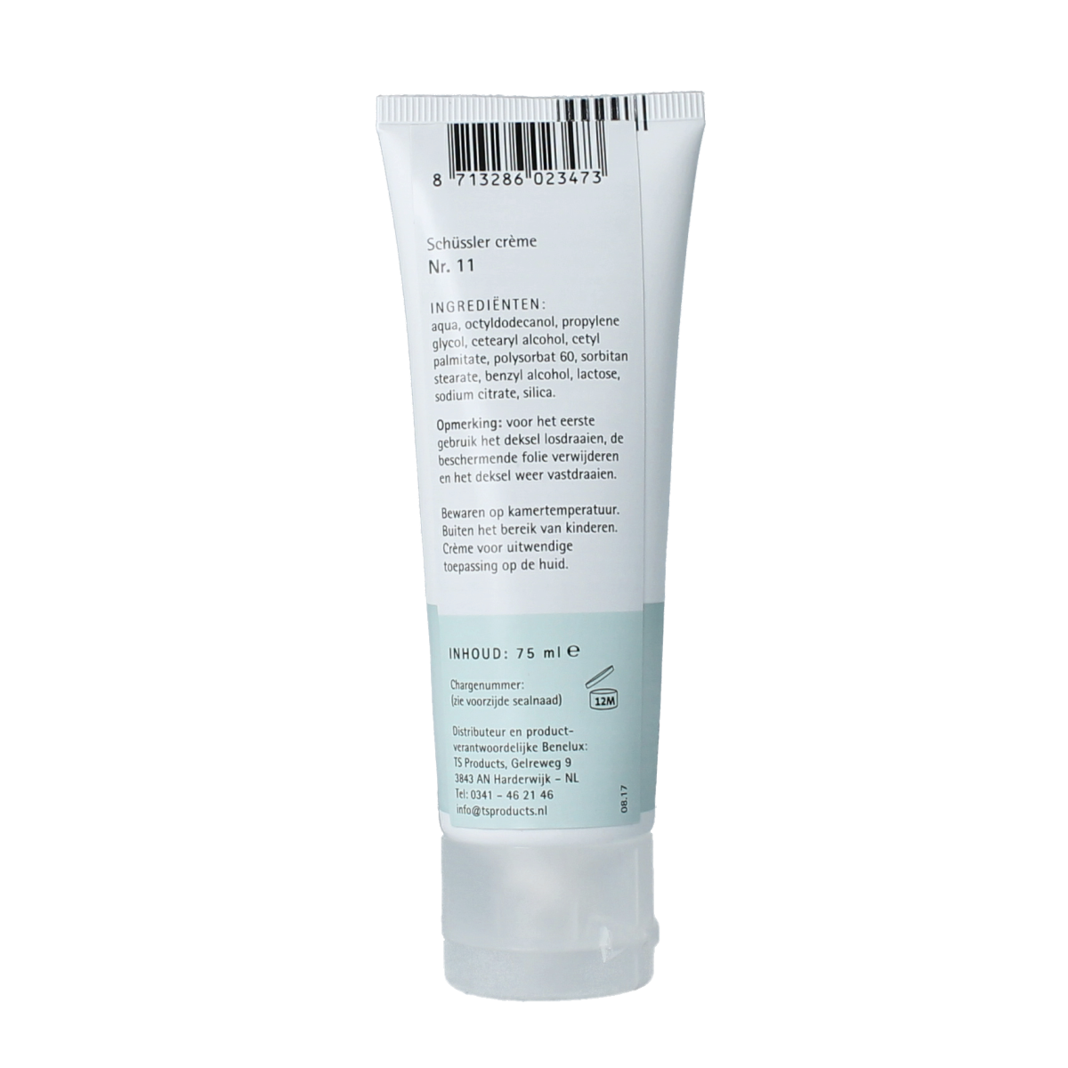 Pflüger Schussler creme nr. 11 body care jar with white cream inside, 75ml, in a white container with a screw lid