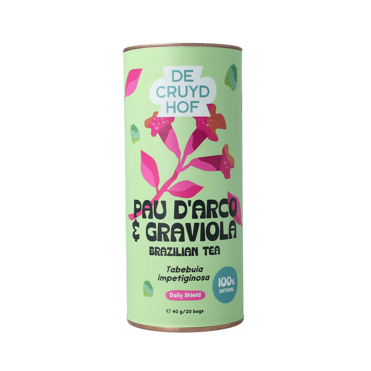 Cruydhof pau d'arco and graviola tea in a box, 20 pieces, natural herbal tea product from Cruydhof.