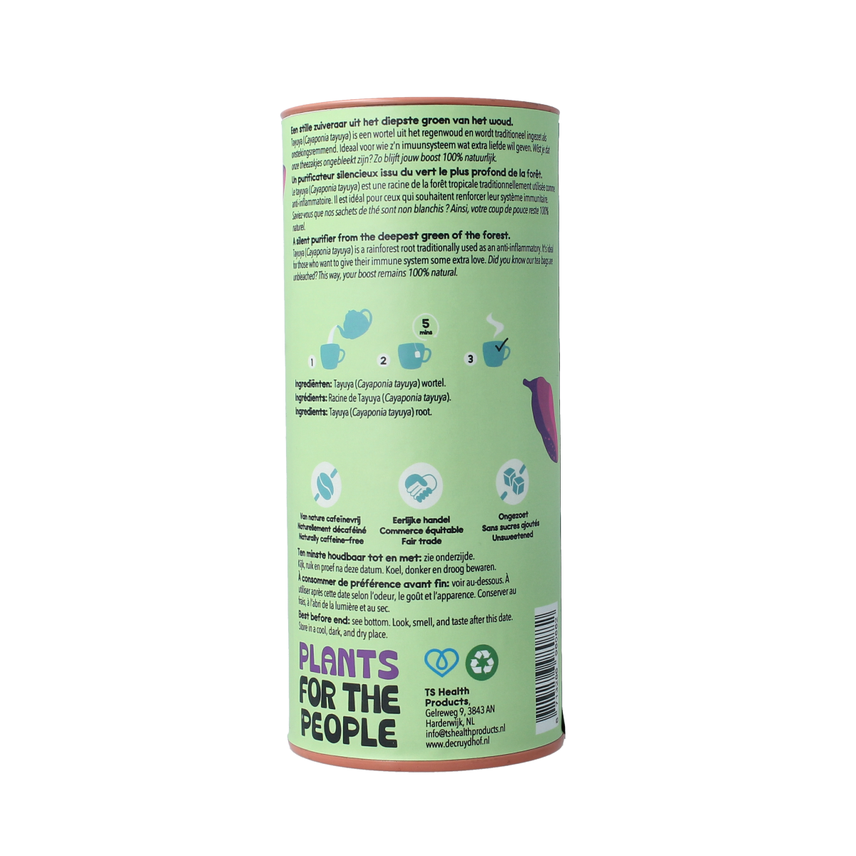 Cruydhof Tayuya tea bags, 20-pack, natural herbal tea product made from Cayaponia Tayuya plant, for soothing herbal infusion.