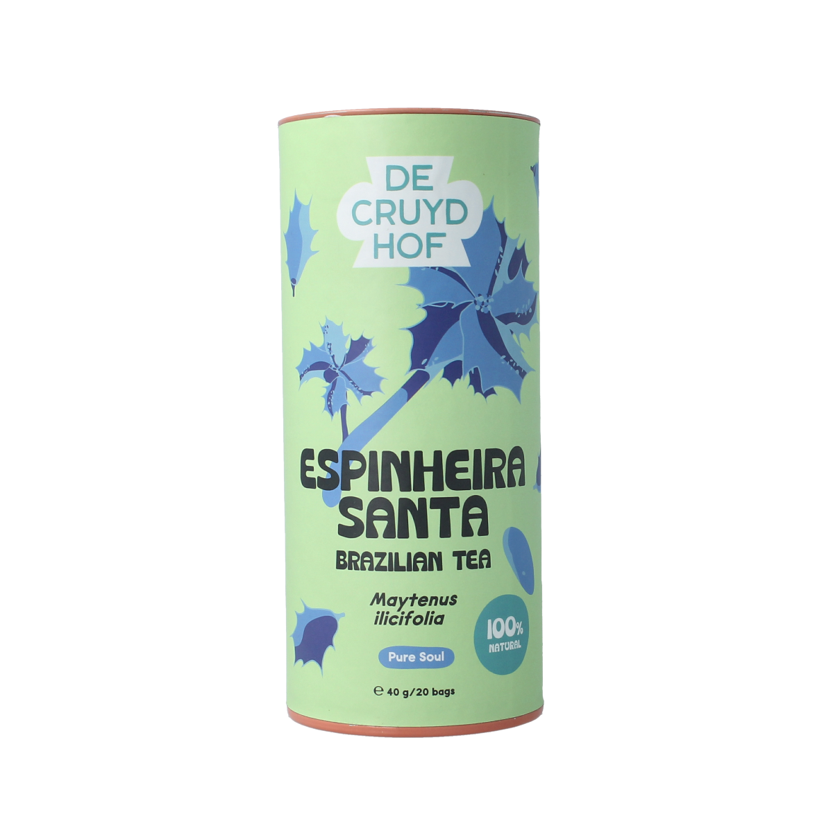 Cruydhof espinheira santa tea leaves in a package, 20 pieces, for herbal tea and coffee blends, natural and herbal product.