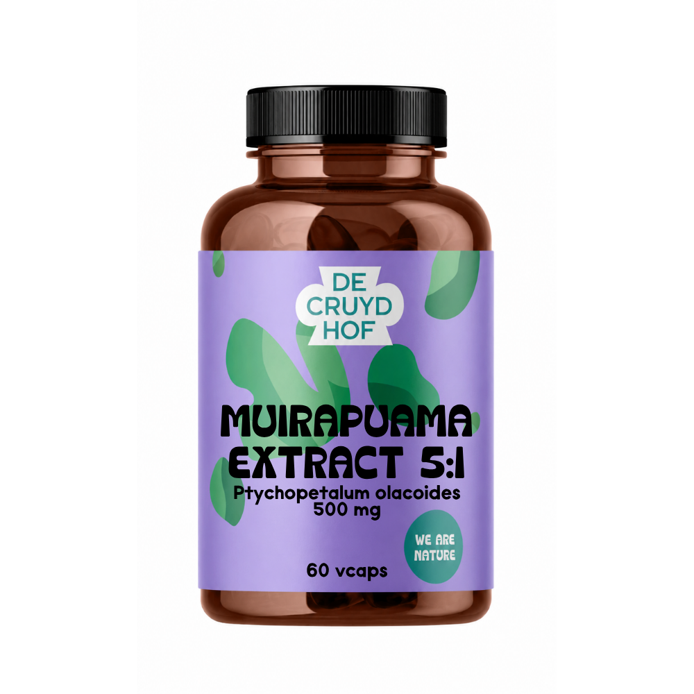 De Cruydhof Muirapuama extract 5:1 vegetarian capsules, dietary supplement in 60 softgel capsules, herbal health product